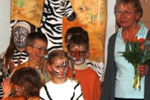 Brigitte Waldherr mit Schusterkindern - Aufnahmen vom 28.3.2009 - Aula Wilhelminenschule