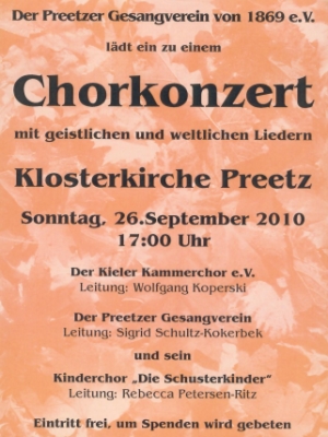 Werbematerial Klosterkonzert PGV