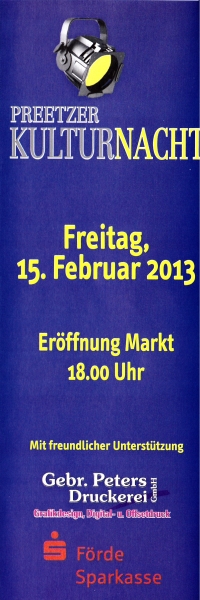 Flyer zur Kulturnacht Preetz 2013