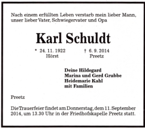 Todesanzeige KN vom 9.9.2014