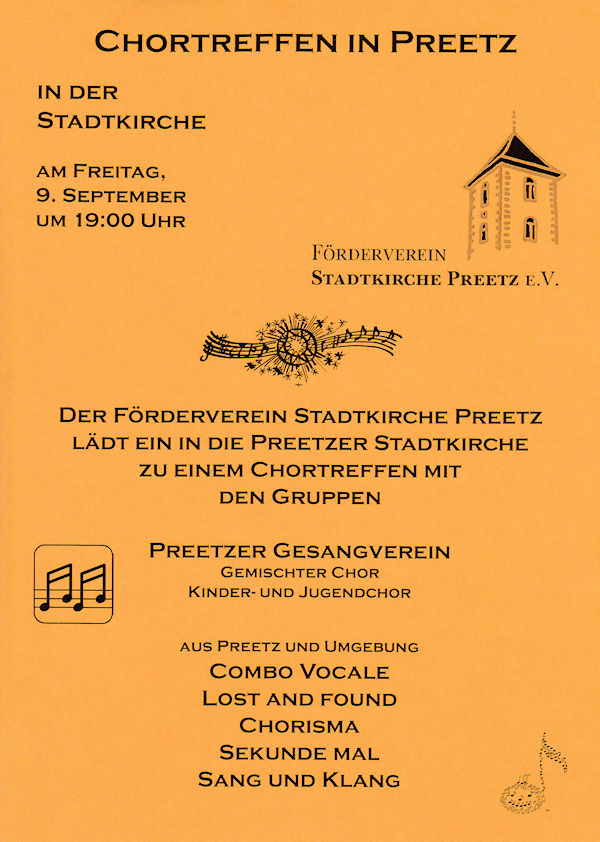 Preetzer Gesangverein - Chortreffen 9.9.2016
