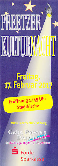 Preetzer Gesangverein - Flyer Kulturnacht 2017