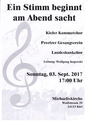 KKC-Plakat für Konzert am 3.9.2017