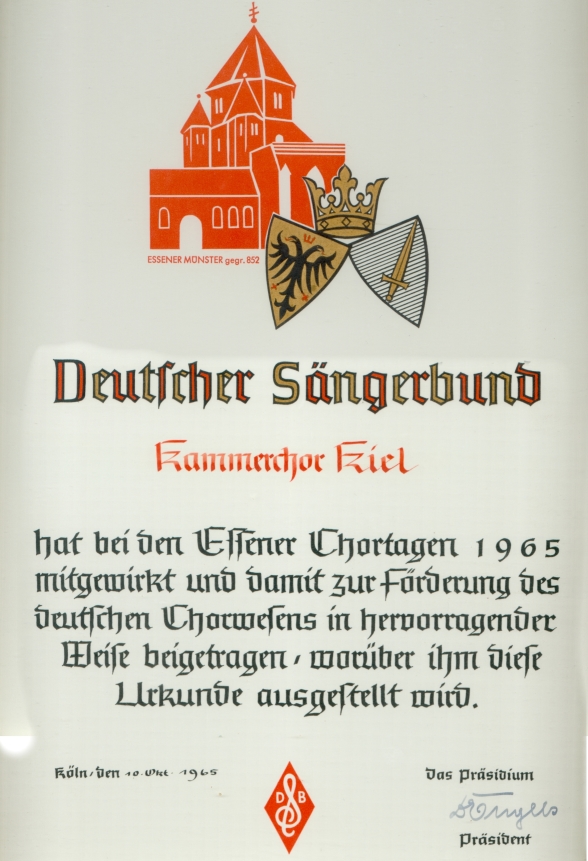 1965 - Teilnamhe an den Essener Chortagen