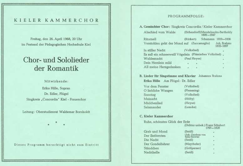1968 - Konzert in der PH Kiel