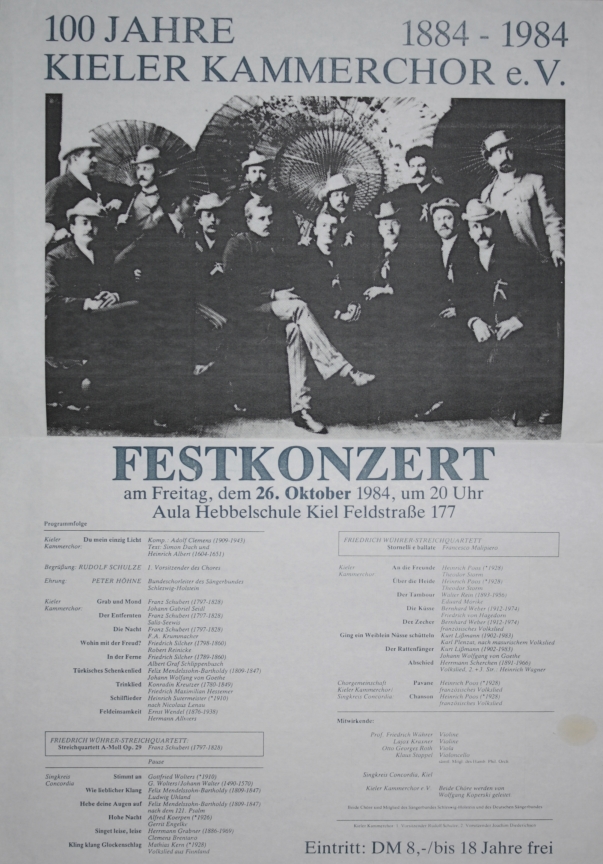 1984 - Werbeplakat für das Festkonzert