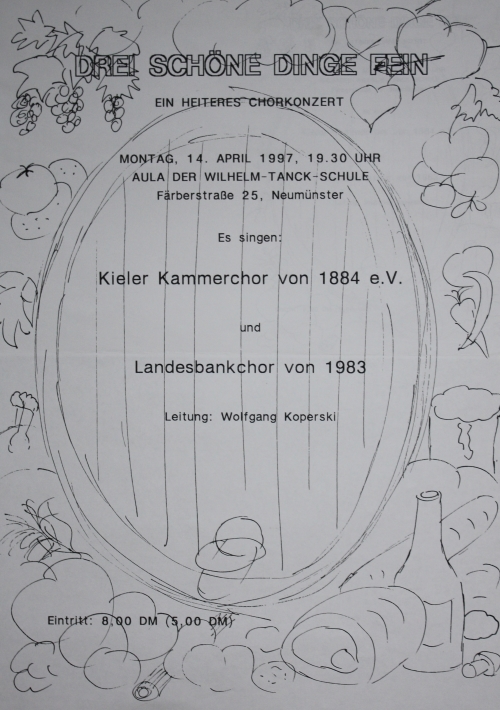1997 - Konzert mit dem Landesbankchor in NeumünsterJubiläum (90 Jahre) Einigkeit Wittorf
